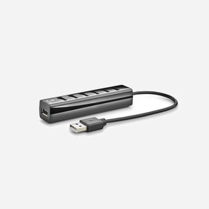 NGS IHUB7 TINY - Hub USB 2.0 7 Ports, 480 Mbit/s, Alimentation Externe, Compatible Windows/macOS/Linux, 102x23x20mm, Noir - Miniature 4