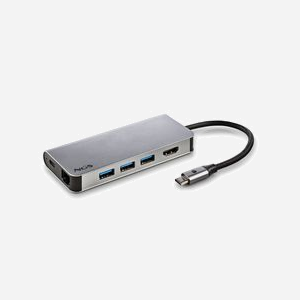 NGS Hub NGS-HUB-0090: Adaptateur USB 2.0 Type-C argenté, 3x USB 3.2 Gen 1, HDMI 4K 30Hz, RJ45 1Gbps, lecteurs SD/TF, Power Delivery 60W, compatible Windows/macOS/Linux - Miniature 2