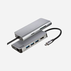 NGS Hub NGS-HUB-0090: Adaptateur USB 2.0 Type-C argenté, 3x USB 3.2 Gen 1, HDMI 4K 30Hz, RJ45 1Gbps, lecteurs SD/TF, Power Delivery 60W, compatible Windows/macOS/Linux - Miniature 3
