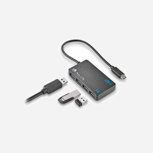 NGS Hub USB 3.2 Gen 1 Type-A vers 4 Ports USB 3.0, 480 Mbit/s, Noir, Boîtier Plastique, Câble 0.24m, Plug & Play, 77x42x12mm, 30g - Miniature 3