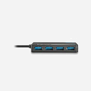NGS Hub USB 3.2 Gen 1 Type-A vers 4 Ports USB 3.0, 480 Mbit/s, Noir, Boîtier Plastique, Câble 0.24m, Plug & Play, 77x42x12mm, 30g - Miniature 4