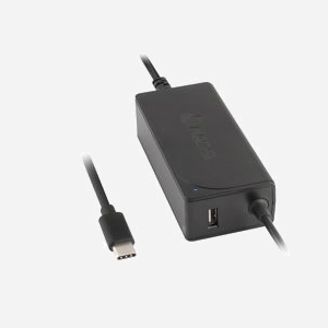 NGS Adaptateur Secteur Universel 65W USB Type-C 20V/3.25A, Entrée 100-240V 50/60Hz, Fiche EU, Dimensions 117x53x31mm, Noir