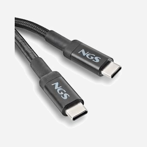 NGS Câble USB-C vers USB-C 3m Noir - USB 2.0, Power Delivery 100W (20V/4.7A), Transfert données 0.48 Gbit/s, Certifié CE/RoHS - Miniature 2