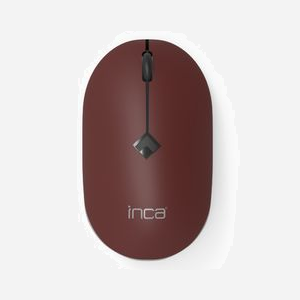 Souris Inca IWM-231RB Ambidextre Optique 1600 DPI RF sans fil 2.4GHz 4 Boutons Programmables avec Clic Silencieux, Portée 10m, Noir/Marron