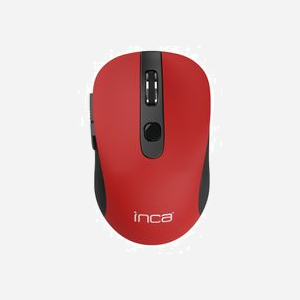 Inca IWM-233RK Souris Optique RF sans fil 1600 DPI Ambidextre 6 Boutons Noir/Rouge, Portée 10m, Récepteur Nano USB Type-A, Compatible Windows/macOS