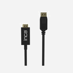 Inca IDPH-18T Câble DisplayPort vers HDMI Type A 1.8m, Connecteurs Mâle-Mâle, Contacts Plaqué Or, Bande Passante 340 MHz, Transfert 10.2 Gbit/s, Noir - Miniature 2