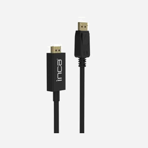 Inca IDPH-18T Câble DisplayPort vers HDMI Type A 1.8m, Connecteurs Mâle-Mâle, Contacts Plaqué Or, Bande Passante 340 MHz, Transfert 10.2 Gbit/s, Noir - Miniature 3