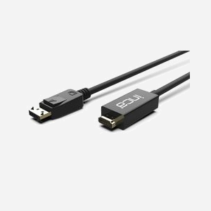 Inca IDPH-18T Câble DisplayPort vers HDMI Type A 1.8m, Connecteurs Mâle-Mâle, Contacts Plaqué Or, Bande Passante 340 MHz, Transfert 10.2 Gbit/s, Noir - Miniature 5