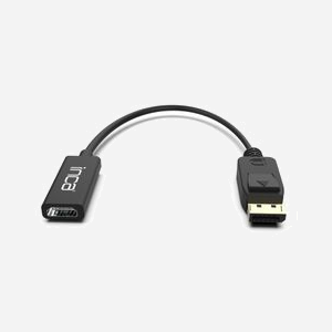 Inca IDTH-07 Adaptateur Vidéo DisplayPort Mâle vers HDMI Type A (Standard) Femelle, 0.2m, Noir, Support HDMI 1.4, Conditionnement Boîte avec crochet - Miniature 3