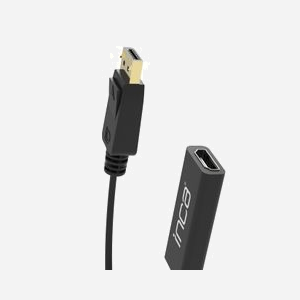 Inca IDTH-07 Adaptateur Vidéo DisplayPort Mâle vers HDMI Type A (Standard) Femelle, 0.2m, Noir, Support HDMI 1.4, Conditionnement Boîte avec crochet - Miniature 4
