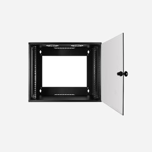 LogiLink W06C55B Rack Mural 6U Noir Acier Porte Verre 545x400x310mm Charge Max 40kg 19" Pré-assemblé avec Verrou à Clé - Miniature 2