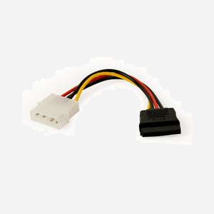 Gembird CC-SATA-PS Câble d'alimentation interne 0.15m - Connecteur SATA 15-pin mâle vers Molex 4-pin mâle - Longueur 15cm - Poids 10g - Miniature 1