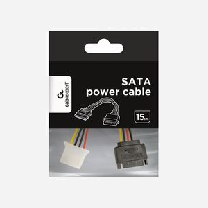 Gembird CC-SATA-PS Câble d'alimentation interne 0.15m - Connecteur SATA 15-pin mâle vers Molex 4-pin mâle - Longueur 15cm - Poids 10g - Miniature 3