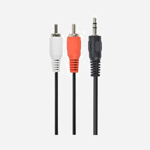 Câble audio Gembird CCA-458 - 1.5m, connecteur 3.5mm mâle vers 2x RCA mâle, Noir/Rouge/Blanc, Longueur 1.5 mètre - Miniature 3