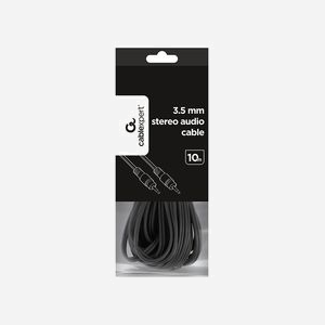 Câble Audio Gembird CCA-404-10M, 3.5mm Mâle/Mâle, 10m, Noir, Connecteurs Stéréo 3.5mm, Dimensions Emballage 70x200x40mm, Poids 205g - Miniature 2