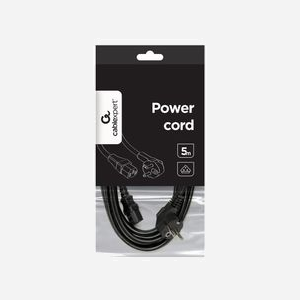Câble d'alimentation Gembird PC-186-VDE-5M, Noir, 5m, fiche VDE standard, poids 520g, dimensions du colis 130x265x40mm, poids du colis 560g - Miniature 3
