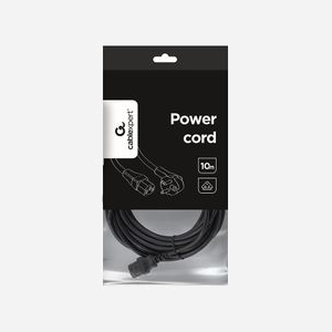 Câble d'alimentation Gembird PC-186-VDE-10M Noir, 10m, CEE7/4 mâle vers Coupleur C14 mâle, 160x300x70mm, Conforme VDE, Code SH 84733080 - Miniature 3