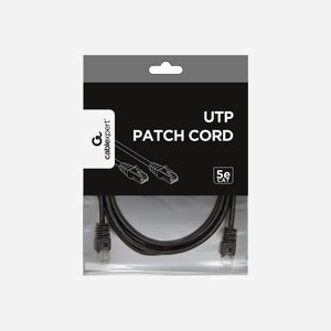 Câble Réseau Gembird PP12-3M/BK Cat5e U/UTP (UTP) 3m Noir Connecteurs RJ-45 contacts Or, Conditionnement Sachet, Code SH 84733080 - Miniature 2