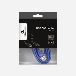 Gembird CCP-USB3-AMAF-6 Câble USB 3.0 A-A Mâle/Femelle 1.8m Bleu - Transfert 600 Mbit/s, Connecteurs plaqués or - Miniature 3