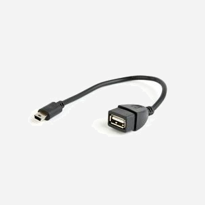 Gembird A-OTG-AFBM-002 : Câble USB 2.0 OTG Mini-USB B mâle vers USB A femelle Noir 0.15m, connecteurs plaqués or, poids 16g. - Miniature 2