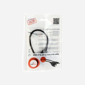 Gembird A-OTG-AFBM-002 : Câble USB 2.0 OTG Mini-USB B mâle vers USB A femelle Noir 0.15m, connecteurs plaqués or, poids 16g. - Miniature 4