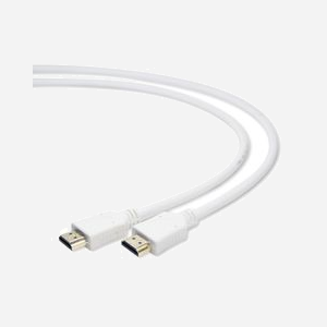 Gembird CC-HDMI4-W-1M : Câble HDMI 2.0, 1m, Type A (Standard), contacts or, 18 Gbit/s, ARC, Ethernet HDMI, 3840x2160 (4K), blanc - Miniature 1