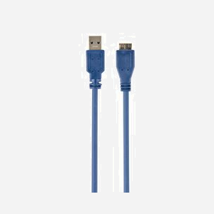 Câble Gembird CCP-MUSB3-AMBM-0.5M USB 3.2 Gen 1 (3.1 Gen 1) A vers Micro-USB B, 0.5m, Mâle/Mâle, Bleu, Débit 600Mbit/s, Diamètre 6.3mm, RoHS - Miniature 1