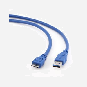 Câble Gembird CCP-MUSB3-AMBM-0.5M USB 3.2 Gen 1 (3.1 Gen 1) A vers Micro-USB B, 0.5m, Mâle/Mâle, Bleu, Débit 600Mbit/s, Diamètre 6.3mm, RoHS - Miniature 2