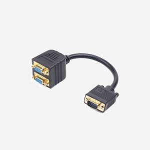 Gembird CC-VGAX2-20CM Adaptateur VGA 1x Femelle (D-Sub) vers 2x Mâle (D-Sub) 0.2m Noir - Extension vidéo HD15F/HD15M RoHS - Miniature 1