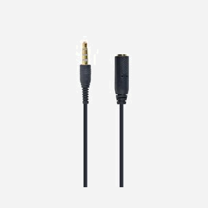 Gembird CCA-419 Adaptateur Audio 3.5mm Mâle vers 3.5mm Femelle Crossover, Longueur 0.18m, Noir, Conforme RoHS