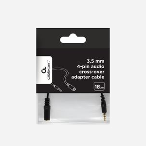 Gembird CCA-419 Adaptateur Audio 3.5mm Mâle vers 3.5mm Femelle Crossover, Longueur 0.18m, Noir, Conforme RoHS - Miniature 3