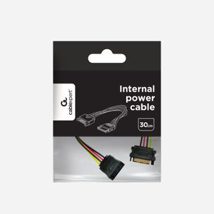 Gembird CC-SATAMF-01 : Câble d'alimentation SATA 15 Broches Mâle vers SATA 15 Broches Mâle, 0.3m, AWG 18, Noir/Jaune - Miniature 3