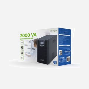 Gembird EG-UPS-PS2000-01 Onduleur Line Interactive 2kVA/1600W, 4 Prises C13, USB 2.0, Batteries VRLA 12V 9Ah, Format Tour, AVR, LCD - Miniature 4