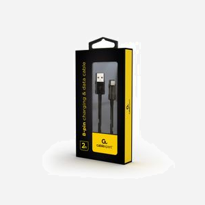 Câble Gembird CC-USB2-AMLM-2M 2m Noir, Connecteurs Lightning vers USB A 2.0, Compatible iPhone 5/6, Facteur de Forme Droit, Poids 20g - Miniature 3