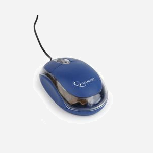 Gembird MUS-U-01-BT Souris Optique Ambidextre USB Type-A 1000 DPI 3 Boutons Bleu/Transparent, Longueur Câble 1.25m, Compatible Windows - Miniature 1