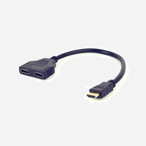 Gembird DSP-2PH4-04 : Câble HDMI Mâle vers 2x HDMI Femelle, Splitter Passif, Compatible Plug and Play, Noir, Poids 110g - Miniature 1
