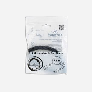 Gembird CC-LMAM-1.5M : Câble 1.5m USB-A vers Lightning Noir, spiralé, connecteurs droits moulés, poids 40g, Packaging 135x175x60mm - Miniature 5
