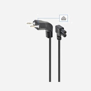 Gembird PC-184L Câble d'alimentation 1m, EURO vers Coupleur C7, Connecteurs Coudés 90°, H05VV-F 2x0.5mm², 2.5A, RoHS, Noir - Miniature 3