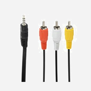 Gembird CCA-4P2R-2M Câble Audio/Vidéo 3.5mm Mâle vers 3x RCA Mâle 2m, Noir, Compatible Satellite et Audio/Vidéo - Miniature 2