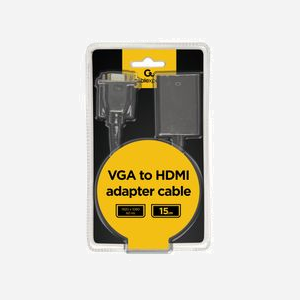 Gembird Adaptateur VGA vers HDMI - 0.15m - 1920x1080 60Hz - Connecteurs Mâle/Femelle - Chipset Intégré - Audio 3.5mm - Noir - Miniature 2