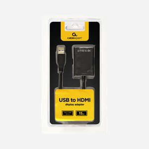 Gembird Adaptateur USB 3.0 vers HDMI - Résolution 1920x1080 60Hz - Plug & Play - Alimentation USB - Dimensions 45x58x17mm - Noir - Référence A-USB3-HDMI-02 - Miniature 2