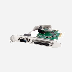 Gembird Carte PCIe vers Série (RS-232) + Parallèle (LPT) Profil Bas, PCIe 3.0, Windows 10/7/8, Dimensions 101x55x12mm, PEX-COMLPT-01 - Miniature 1