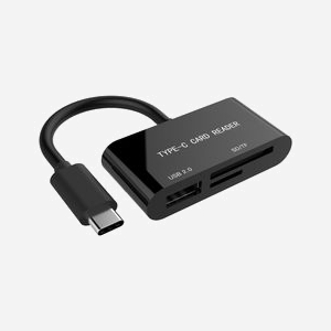 Gembird UHB-CR3-02 Lecteur Cartes Mémoire USB 3.2 Gen 1 Type-C, SD/SDHC/SDXC/MicroSD, USB 2.0, Noir, 55x25x12mm, Plug & Play - Miniature 1