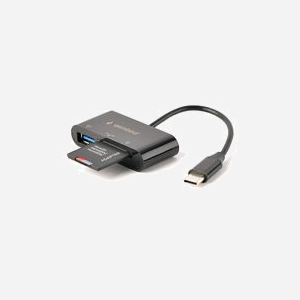 Gembird UHB-CR3-02 Lecteur Cartes Mémoire USB 3.2 Gen 1 Type-C, SD/SDHC/SDXC/MicroSD, USB 2.0, Noir, 55x25x12mm, Plug & Play - Miniature 3
