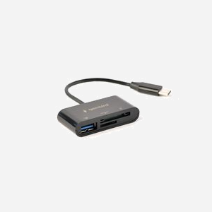 Gembird UHB-CR3-02 Lecteur Cartes Mémoire USB 3.2 Gen 1 Type-C, SD/SDHC/SDXC/MicroSD, USB 2.0, Noir, 55x25x12mm, Plug & Play - Miniature 4