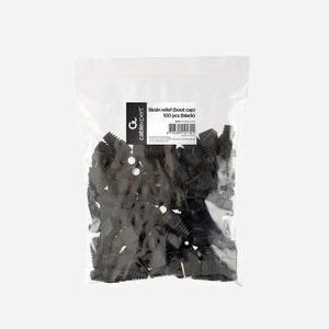 Gembird BT5BK/100 : Capuchon de protection RJ45 noir avec serre-câble intégré, plastique, conformité RoHS/CE, sachet de 100 pièces - Miniature 2