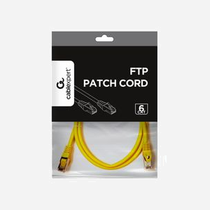 Gembird PP6-1M/Y : Cordon FTP Cat6 1m Jaune, AWG26, Blindage F/UTP, Connecteurs RJ-45 mâle, Contacts Or, RoHS, CE, ISO 9002, DVE - Miniature 2