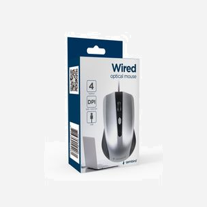 Gembird MUS-4B-01-BS Souris Optique USB 4 Boutons 1200 DPI Ambidextre Noir/Argent Câble 1.35m Compatible Windows - Miniature 2