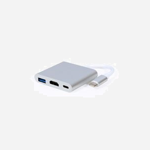 Gembird A-CM-HDMIF-02-SV : Adaptateur USB Type-C vers HDMI 4K 30Hz, USB 3.0, Port de charge USB Type-C, 51x59x12mm, 80g