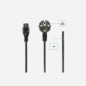 Cordon d'alimentation Gembird PC-186-ML12-1M, 1m, CEE7/7 vers Coupleur C5, VDE, CE, RoHS, Noir - Miniature 2